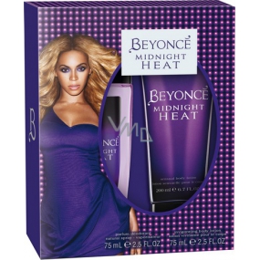 Beyoncé Midnight Heat parfumovaný dezodorant sklo pre ženy 75 ml + telové mlieko 75 ml, kozmetická sada
