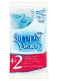 Gillette Venus 2 Simply jednorazové holítka so zvlhčujúcim pásikom 4 + 2 kusy pre ženy