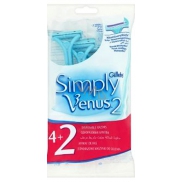Gillette Venus 2 Simply pohotová holítka s zvlhčujúcim pásikom 4 + 2 kusy pre ženy