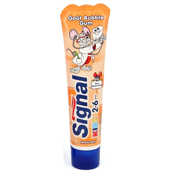 Signal Kids Buble Gum 2-6 rokov s príchuťou žuvačky zubná pasta pre deti 50 ml