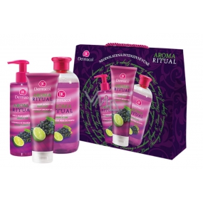 Dermacol Aroma Ritual Hrozno s limetkou sprchový gél 250 ml + tekuté mydlo 250 ml + pena do kúpeľa 500 ml, kozmetická sada