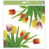 Okenná fólia bez lepidla rohová Tulipány žlté s glitrami 30 x 33,5 cm