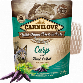 Carnilove Dog Pouch Paté Kapor s čiernou mrkvou bezobilné kapsičky pre dospelých psov 300 g