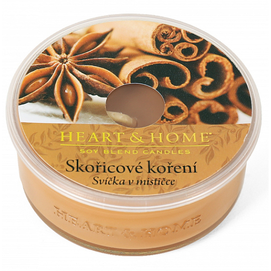 Heart & Home Škoricové korenie Sójová vonná sviečka v mištičke doba horenia až 12 hodín 38 g