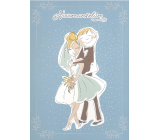 Albi Hravá svadobná karta v obálke Novomanželia sa objímajú navždy Kristina 14,8 x 21 cm