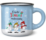 Nekupto Vianočný mini hrnček Veselé zimné radovánky - snehuliaci 100 ml