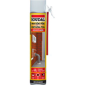 Soudal montážna pena nízkoexpanzná trubičková, 750 ml