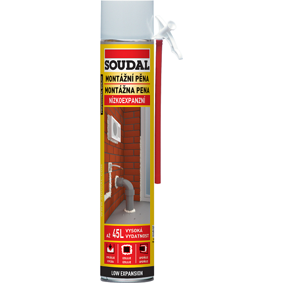 Soudal montážna pena nízkoexpanzná trubičková, 750 ml