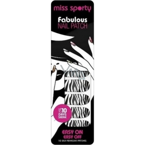 Miss Sporty Fabulous Nail Patch nálepky na nechty 001 Zebra 10 kusov