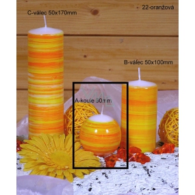 Lima Twist sviečka oranžová guľa 60 mm 1 kus