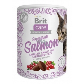 Brit Care Cat Snack Chrumkavý lososový maškrtu so šípkami a brusnicami doplnkové krmivo pre dospelé mačky 100 g
