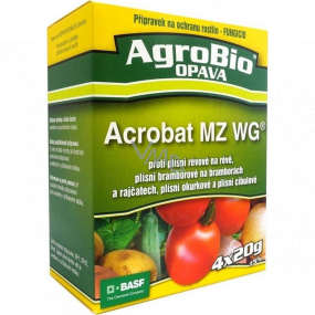 AgroBio Acrobat MZ WG fungicíd proti plesni révové, zemiakové, paradajkové, uhorkové a cibuľové 4 x 20 g