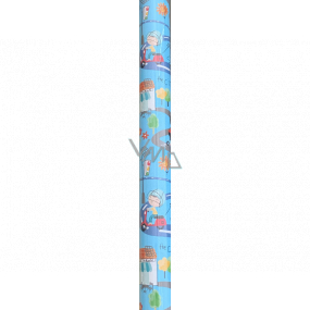 Nekupto Darčekový baliaci papier 70 x 150 cm Modrý s autíčkami pre deti