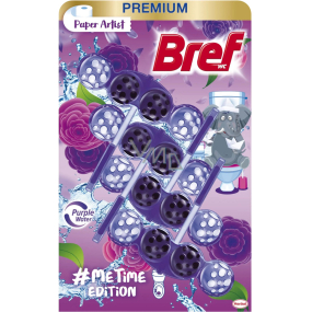 Bref Color Me Time Edition Paper Artist WC blok pre hygienickú čistotu a sviežosť vašej toalety, farby voda fialová 4 x 50 g