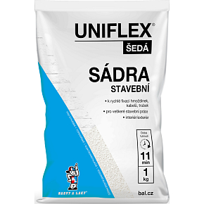 Uniflex sadra šedá, stavebná, 1 kg Uniflex sadra šedá, stavebná, 1 kg