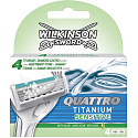 Wilkinson Sword Quattro Titanium Sensitive náhradné hlavice 4 kusy