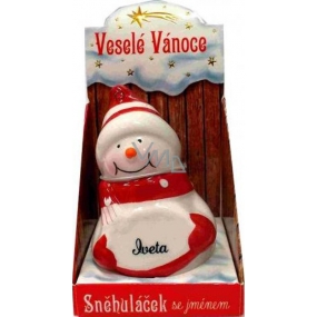 Nekupto Snehuliačik s menom Iveta Vianočné dekorácie rozmer 8 cm