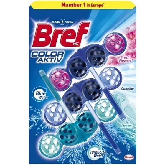 Bref Color Aktiv Chlorine, Ocean, Fresh Flowers WC blok 3 x 50 g