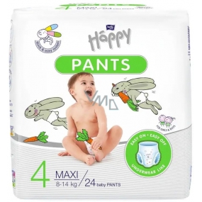 Bella Happy Pants 4 Maxi 8-14 kg naťahovacie plienkové nohavičky pre deti 24 kusov + pexeso