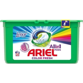 Ariel Fresh Touch of LenorColor 3v1 gélové kapsule na pranie bielizne 35 kusov 945 g
