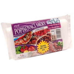 V&CH Obal Popisovacie vrecká číre z mikroténu na zmrazovanie, blokované, extra silné 0,015 mm 200 x 300 mm 50 kusov