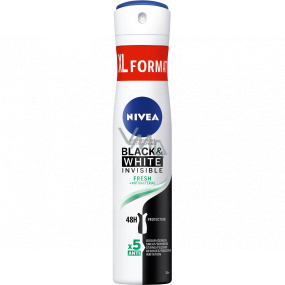 Nivea Black & White Invisible Fresh antiperspirant dezodorant sprej pre ženy 200 ml