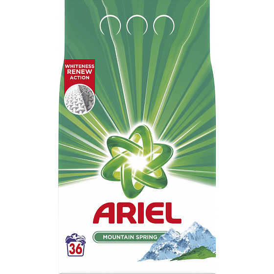 Ariel Mountain Spring prací prášok pre čisté a voňavé bielizeň bez škvŕn 36 dávok 2,7 kg