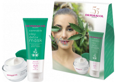 Dermacol Cannabis detoxikačné ílová maska 100 ml + pleťový krém 50 ml, kozmetická sada