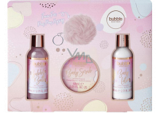 Sunkissed Darčeková kľúčenka Bubble Boutique sprchový gél 80 ml + telový peeling 60 ml + telové mlieko 80 ml + kľúčenka, kozmetická sada pre ženy