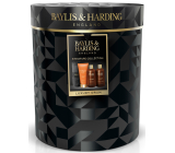 Baylis & Harding Men Sprchový gél s čiernym korením a ženšenom 300 ml + balzam po holení 200 ml + umývací gél na telo a vlasy 300 ml + uterák na tvár, kozmetická súprava pre mužov