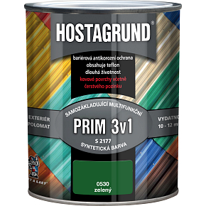 Hostagrund Prim 3v1 S2177 základná i vrchná farba na kov, 0530 zelená, 600 ml