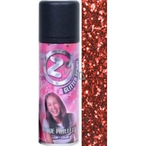 Zo Cool Glitter Sprej glitre na vlasy a telo Red 125 ml