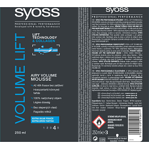 Syoss Volume Lift extra silná fixácia, pena tužidlo, fixácia 4, 250 ml