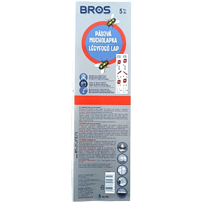 Bros Pásová mucholapka - plochý lep na hubenie hmyzu 5 kusov