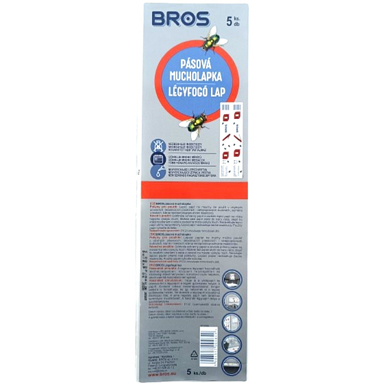 Bros Pásová mucholapka - plochý lep na hubenie hmyzu 5 kusov