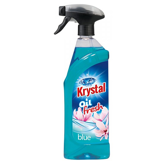 Krystal Olejový osviežovač na prevoňanie WC, kúpelní a verejných priestorov rozprašovač s originálnym parfémom modrý 750 ml