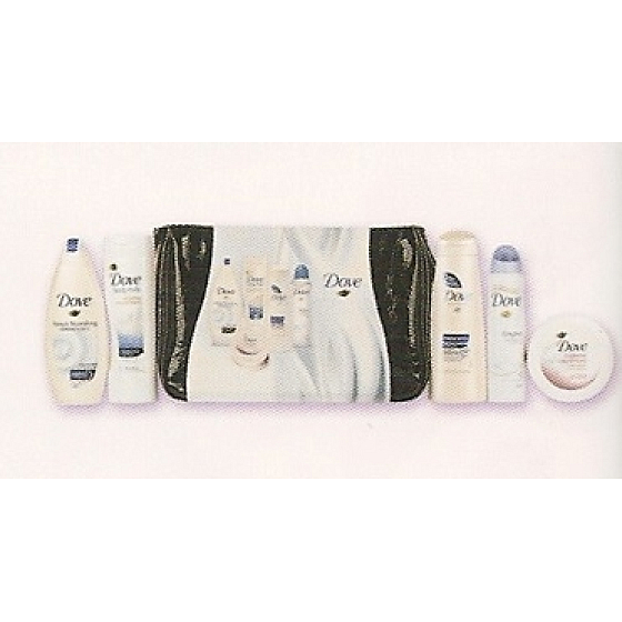 Dove Original telové mlieko + sprchový gél + deodorant sprej + šampón + krém na telo, kozmetická sada