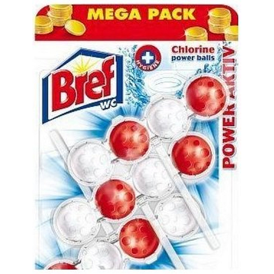 Bref Power Aktiv 4 Formula Chlorine WC blok Mega pack 3x50 g