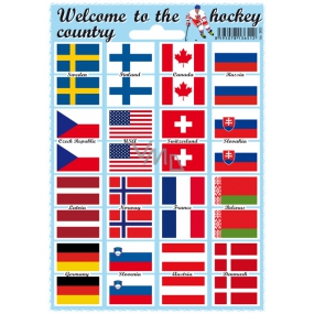 Arch Welcome to the hockey country samolepky vlajky štátov 12 x 17 cm 1 kus