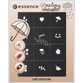 Essence Me & My Umbrella Nail Stencils šablóny na nechty 01 Happiness Is Sharing My Umbrella With You 36 kusov