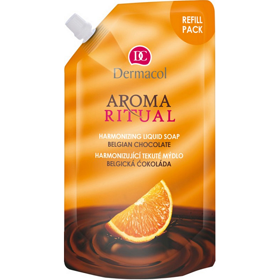 Dermacol Aroma Ritual Belgická čokoláda Harmonizujúce mydlo na ruky náhradnú náplň 500 ml