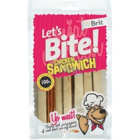 Brit Lets Bite Kuracie sendvič doplnkové krmivo pre psov 80 g 14 kusov pásky