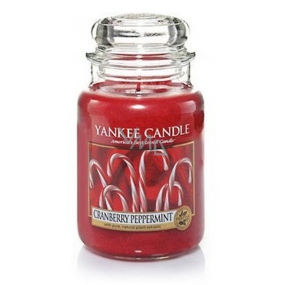 Yankee Candle Cranberry Pepermint Cool - brusnicový mätová sladkosť vonná sviečka Classic veľká sklo 623 g