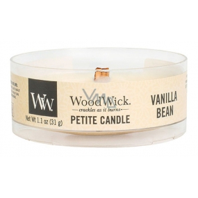 Woodwick Vanilla Bean - Vanilkový struk vonná sviečka s dreveným knôtom petite 31 g