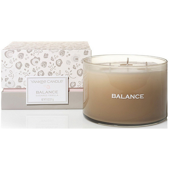 Yankee Candle Balance Sugared Vanilla - Cukrová vanilka vonná sviečka sklo 3 knôty 510 g