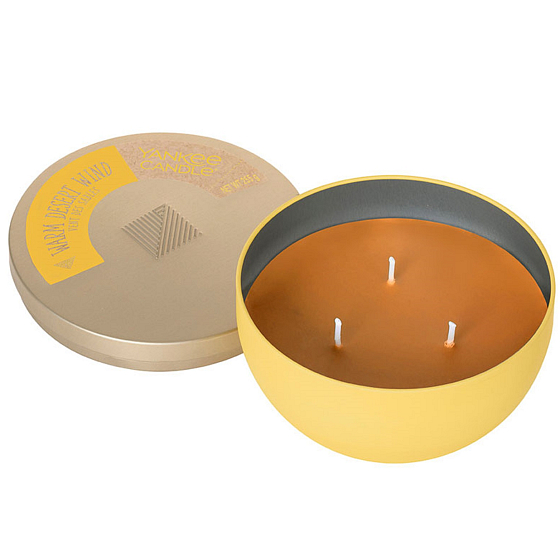 Yankee Candle Warm Desert Wind - Teplý púštne vietor vonná sviečka v plechovej miske Wanderlust 3 knôty 198 g