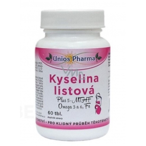 Uniospharma Kyselina listová pre tvorbu buniek, nevyhnutné pre tehotnú ženu 60 tabliet