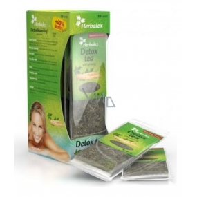 Herbalex Detoxikačný bylinný čaj s ženšenom pre podporu trávenia, posilnenie funkcie čriev a pečene, posilňuje ľudské telo 14 x 4 g