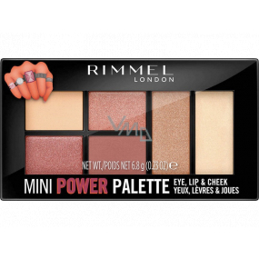 Rimmel London Mini Power Palette paletka očných tieňov, pery a líca 006 Fierce 6,8 g