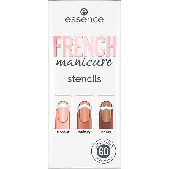 Essence French Manicure Stencils šablóny na nechty 01 Walk The Line 60 kusov